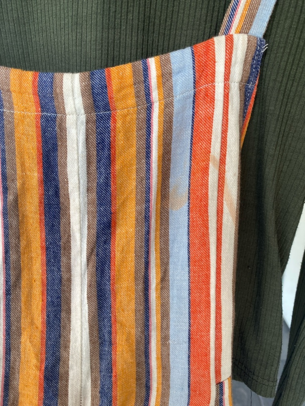 Outfit! Striped Knit Wide-Leg Jumpsuit & Forest Green Long-sleeve *flawed - Picture 3 of 14